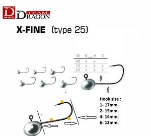 Zdjęcie Główki Jigowe DRAGON V-POINT X-FINE 20szt./op